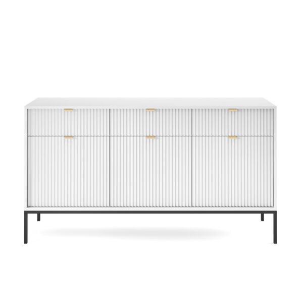 Komoda Nova 154 cm biela/čierna