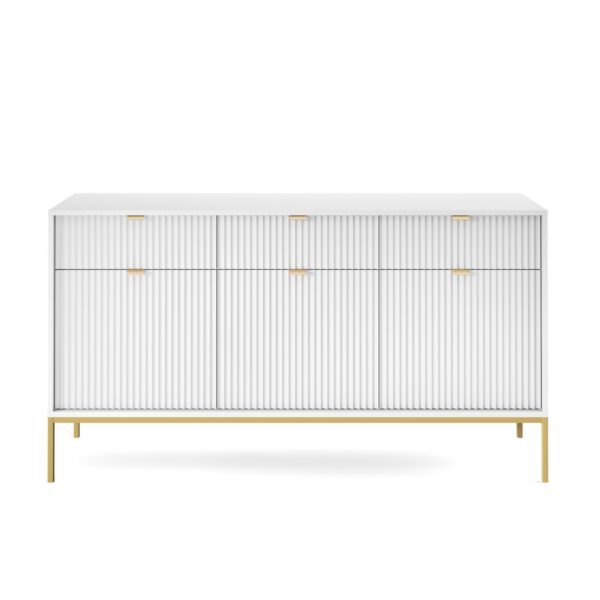 Komoda Nova 154 cm biela/zlatá