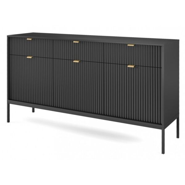 Komoda Nova 154 cm čierna/čierny rám