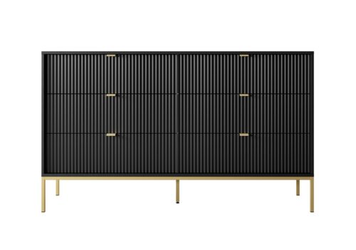 Komoda Nova 154 cm so zásuvkami čierna/zlatá Komoda Nova 154 cm so zásuvkami čierna/zlatá