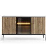 Komoda Sento s LED osvetlením 154 cm dub wotan/čierna II