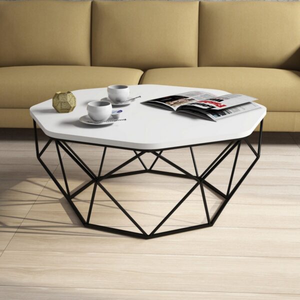 Konferenčný stolík Diamond 90 cm bielo-čierny