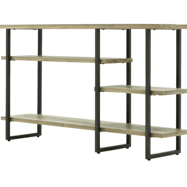 Konferenčný stolík Flow 140 cm z masívu hnedý/grafit