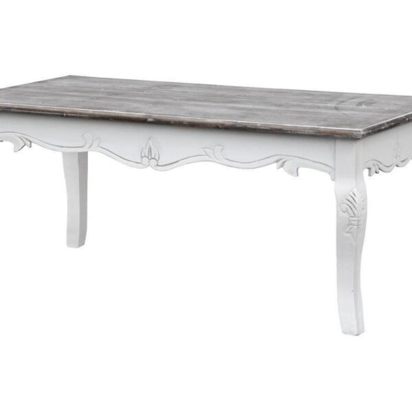 Konferenčný stolík Rimini 120 cm z masívu biely/tmavohnedý