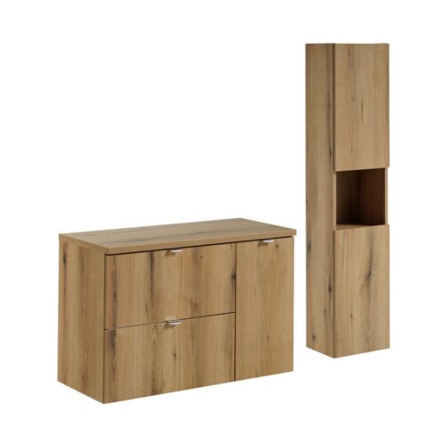 Kúpeľňová zostava Nova Oak 90 cm so skrinkami dub coast evoke Kúpeľňová zostava Nova Oak 90 cm so skrinkami dub coast evoke