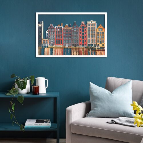 Nástenná kovová dekorácia Amsterdam Houses viacfarebná Nástenná kovová dekorácia Amsterdam Houses viacfarebná
