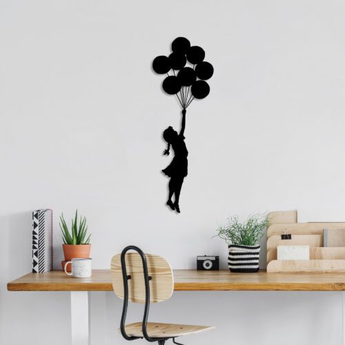 Nástenná kovová dekorácia Banksy 12 čierna Nástenná kovová dekorácia Banksy 12 čierna