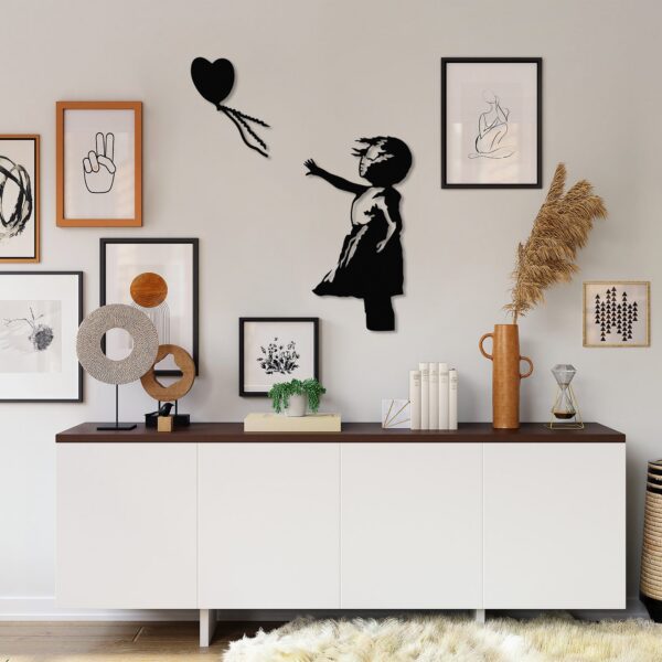 Nástenná kovová dekorácia Banksy 14 čierna