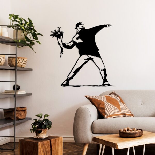 Nástenná kovová dekorácia Banksy Metal 01 čierna