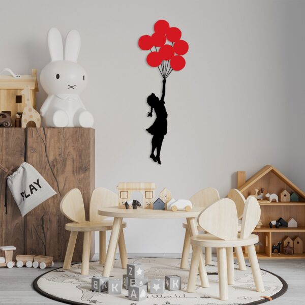 Nástenná kovová dekorácia Banksy červená/čierna