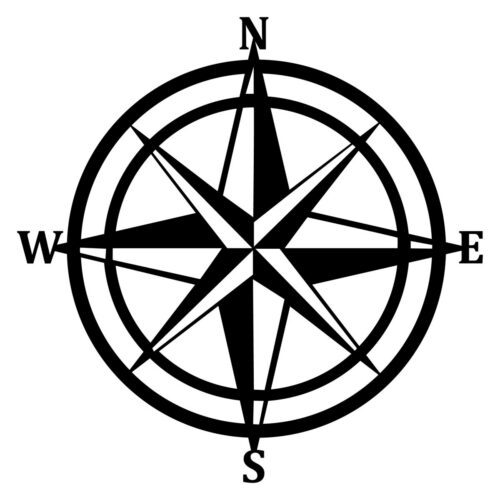 Nástenná kovová dekorácia COMPASS čierna Nástenná kovová dekorácia COMPASS čierna