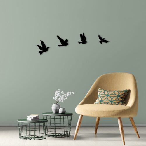 Nástenná kovová dekorácia Holuby čierna Nástenná kovová dekorácia Holuby čierna