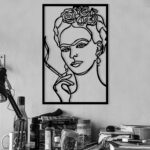 Nástenná kovová dekorácia Kahlo čierna