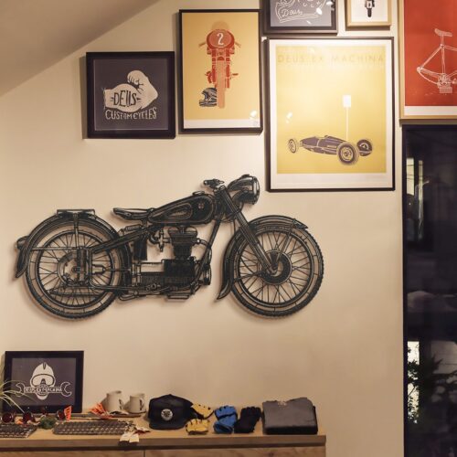 Nástenná kovová konštrukcia Cafe Racer čierna Nástenná kovová konštrukcia Cafe Racer čierna
