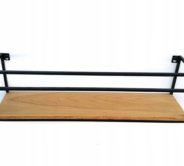 Nástenná polica Kisa 60 cm čierna/hnedá
