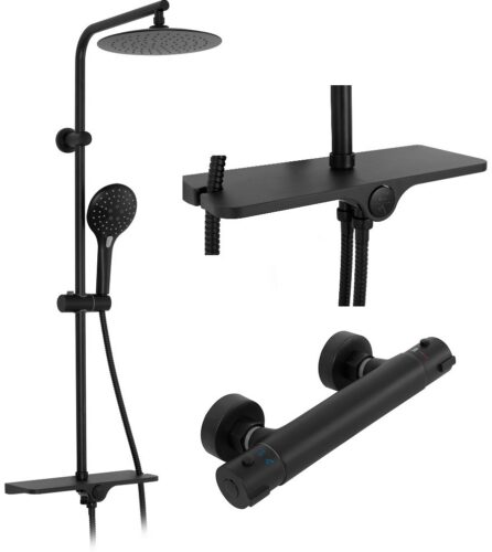 Sprchový set s termostatom Rea MIKE čierny Sprchový set s termostatom Rea MIKE čierny