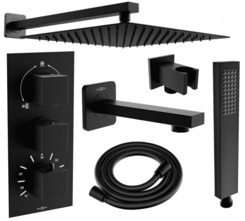 Univerzálny sprchový set podomietkový MEXEN CUBE DR02 30 cm čierny Univerzálny sprchový set podomietkový MEXEN CUBE DR02 30 cm čierny