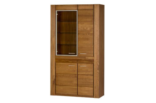 Vitrína Velvet II 12 110 cm z masivu s LED osvětlením dub Rustikal Vitrína Velvet II 12 110 cm z masivu s LED osvětlením dub Rustikal