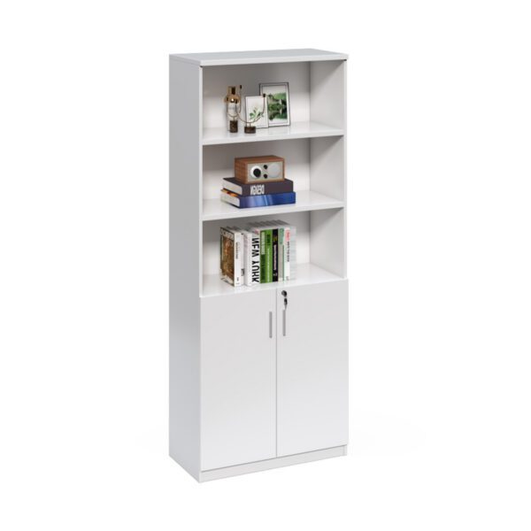 Vysoká kancelárska skriňa Houseland Prime Neo 01 80 cm biela