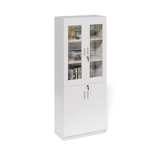 Vysoká kancelárska skriňa Houseland Prime Neo 02 80 cm biela