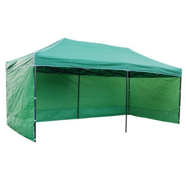 Zahradný párty stan 3x6m 3 steny - zelený