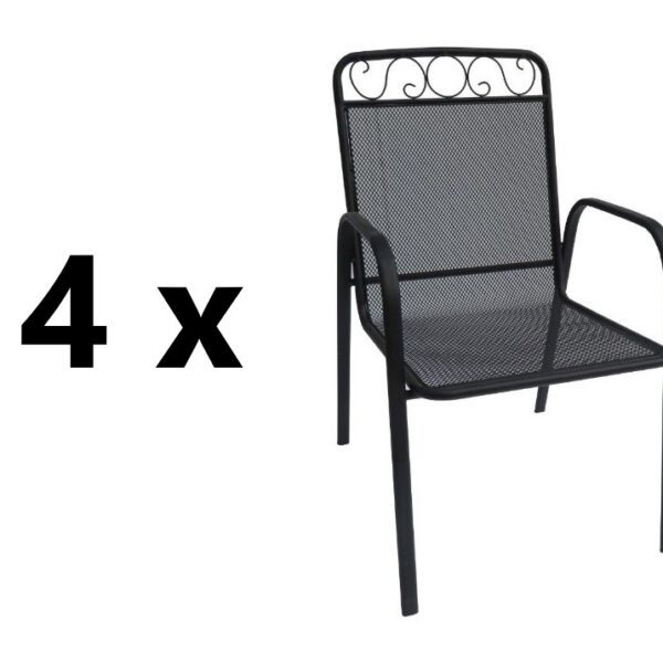 4 ks BABU záhradná kovová stolička