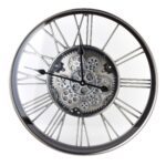 Nástenné hodiny RAMSEY MECHANISM 54 cm strieborné