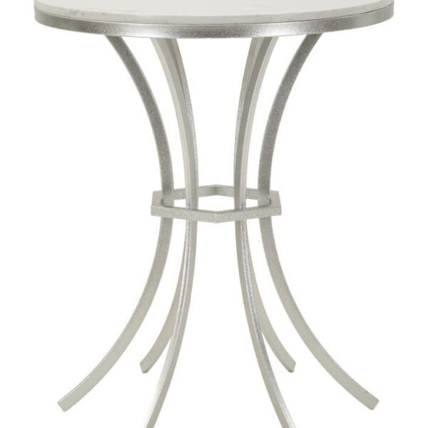 Odkladací stolík Istanbul 56 cm strieborný/mramor