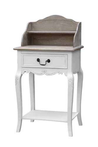 Odkladací stolík Rimini 49 cm z masívu biely Odkladací stolík Rimini 49 cm z masívu biely