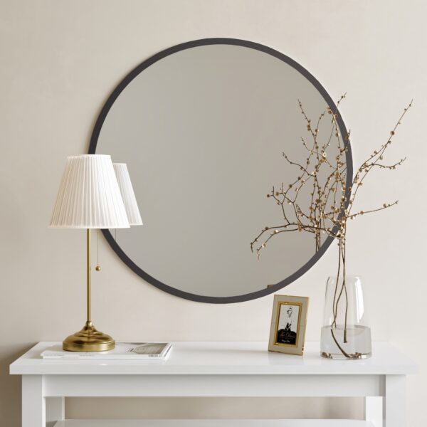 Okrúhle nástenné zrkadlo Ayna 60 cm čierne