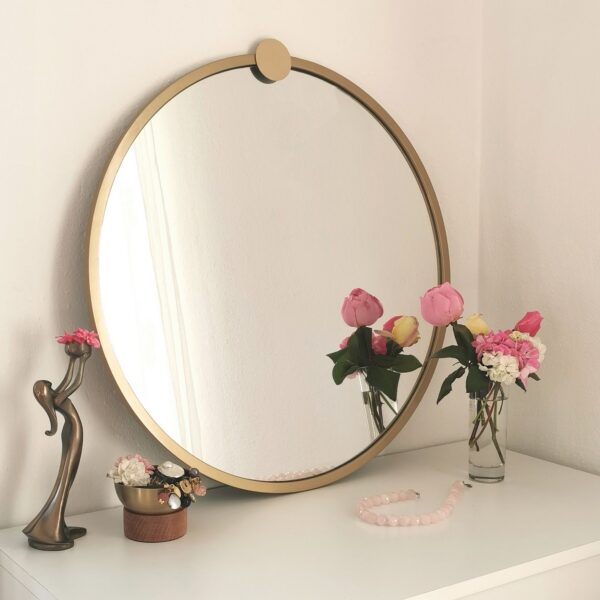 Okrúhle nástenné zrkadlo Lakar 60 cm zlaté