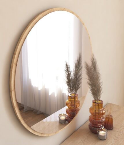 Okrúhle nástenné zrkadlo Ozze 60 cm hnedé Okrúhle nástenné zrkadlo Ozze 60 cm hnedé