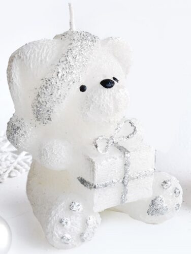 Parafínová sviečka TEDDY 15 cm biela Parafínová sviečka TEDDY 15 cm biela