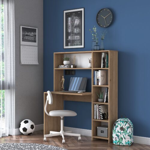Písací stôl s regálom Hapos 113 cm dub prírodný Písací stôl s regálom Hapos 113 cm dub prírodný