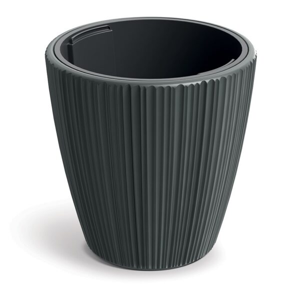 Plastový kvetináč OROS tmavosivý matný