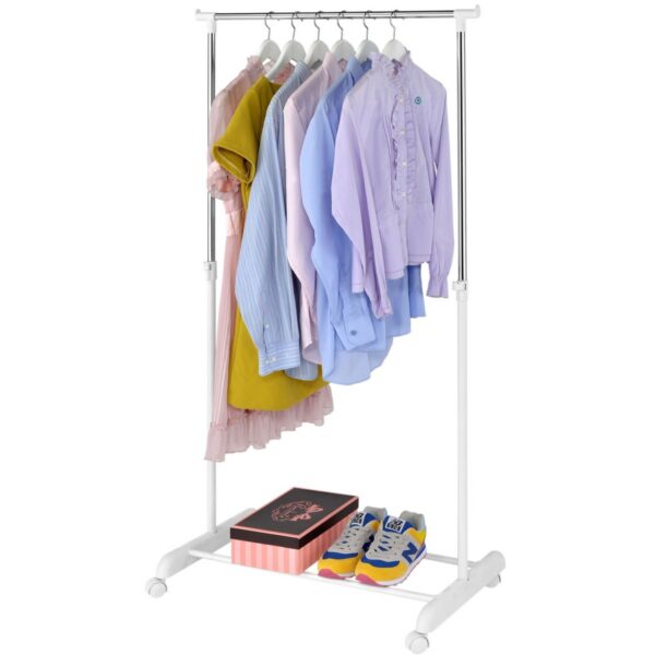 Pojazdný stojan na oblečenie Ida 66 cm biely