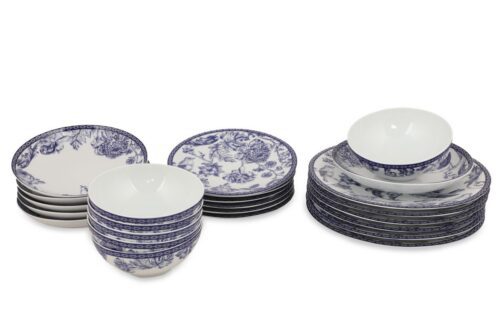 Porcelánová súprava 24 ks tanierov Folclore biela/modrá Porcelánová súprava 24 ks tanierov Folclore biela/modrá