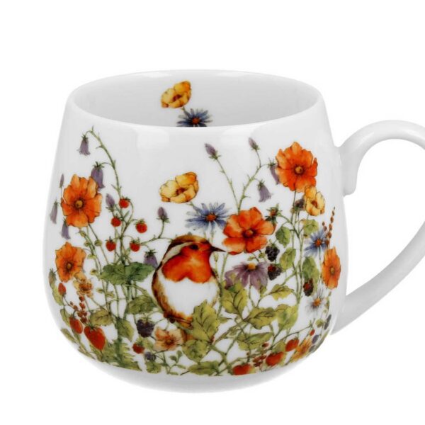 Porcelánový hrnček BARYLKA DIVOKÉ VTÁKY 430 ml biely