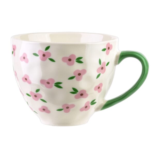 Porcelánový hrnček FLORELLA 400 ml ružovo-biely
