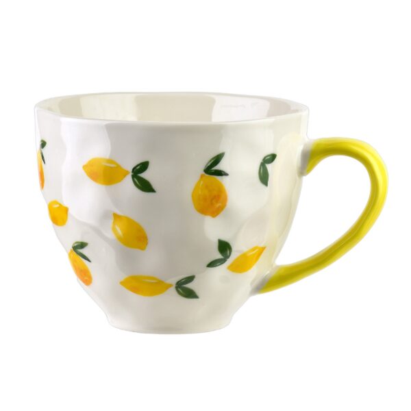 Porcelánový hrnček LIMONE 400 ml biely/žltý