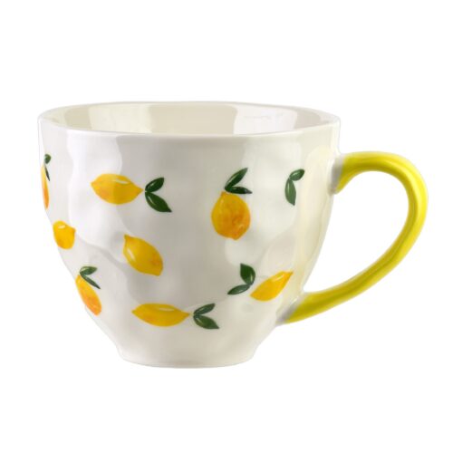 Porcelánový hrnček LIMONE 400 ml biely/žltý Porcelánový hrnček LIMONE 400 ml biely/žltý