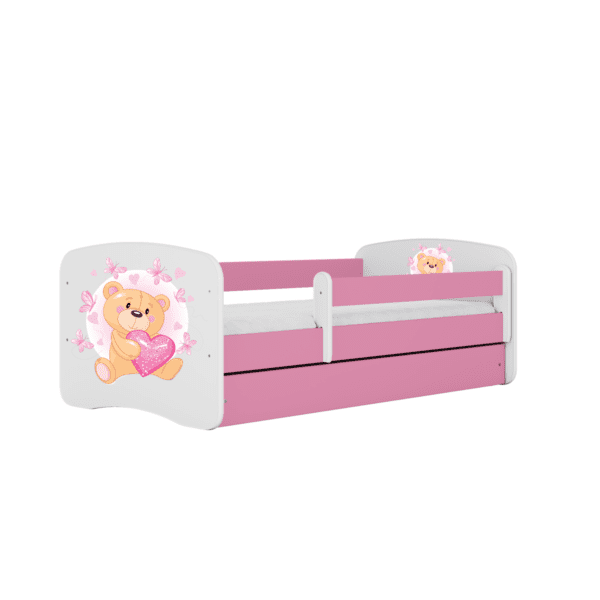 Posteľ Babydreams macko s motýlikmi ružová