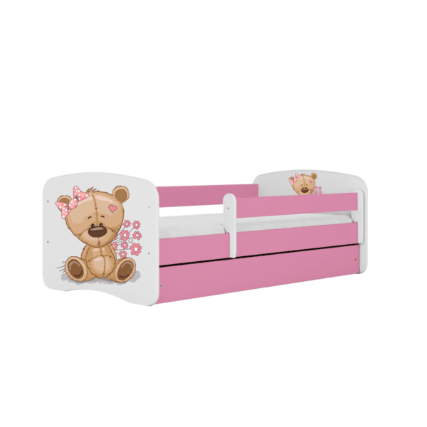 Postieľka Babydreams macko s kvietkami ružová