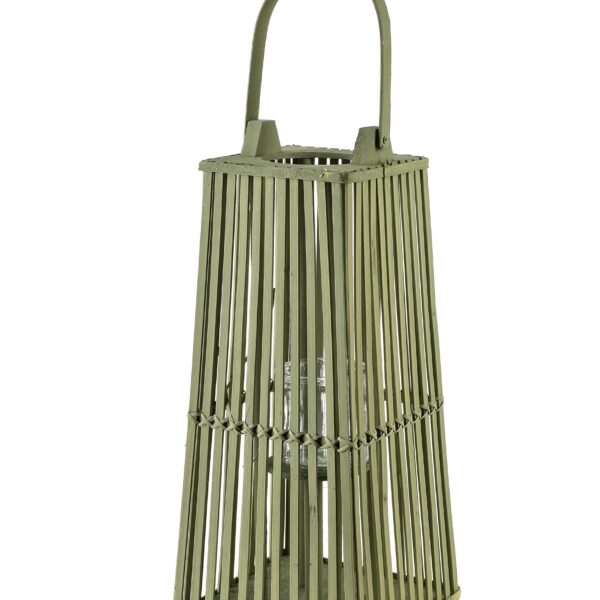 Prútený lampáš LUCIE Green 23x48 cm zelený