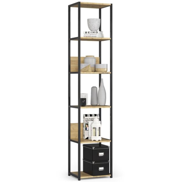 Regál LOFT 40 cm čierny/dub artisan
