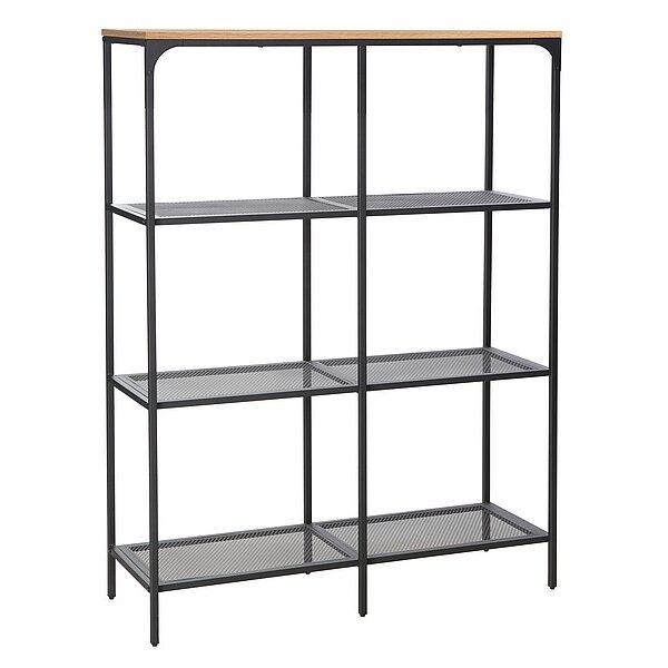 Regál Lex A 100 cm dub prírodný/čierny