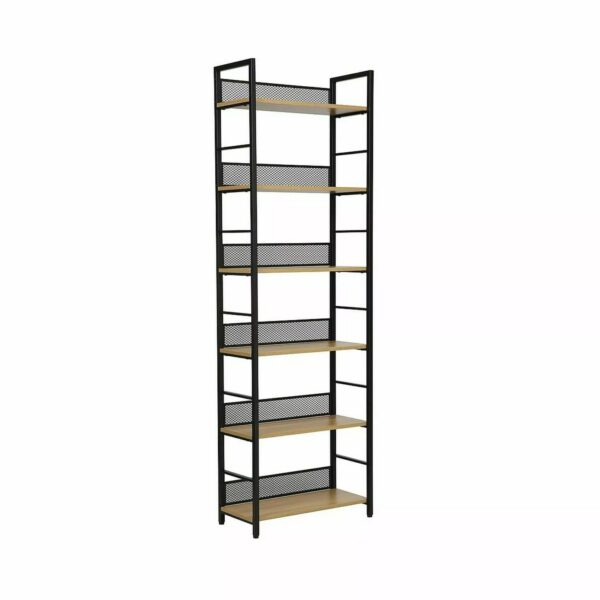 Regál Raw R6 187 cm čierny mat/dub prírodný