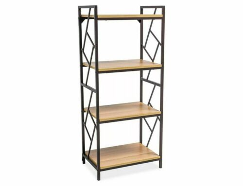 Regál Tablo 04 140 cm dub prírodný/čierny Regál Tablo 04 140 cm dub prírodný/čierny
