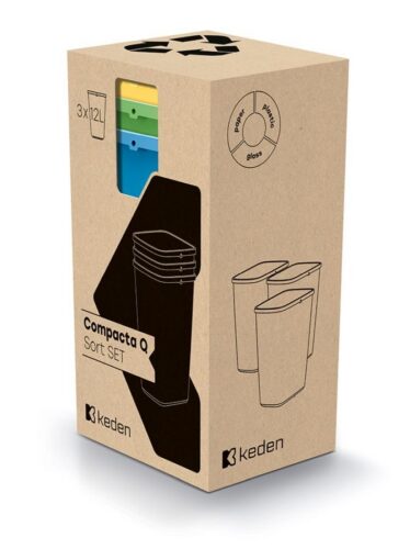 Sada 3 odpadkových košov COMPACTO 3x12 L viacfarebná Sada 3 odpadkových košov COMPACTO 3x12 L viacfarebná