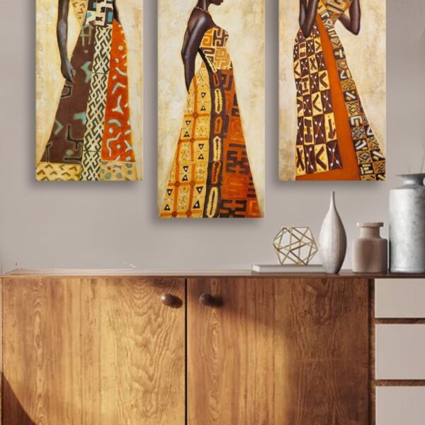 Sada obrazov AFRICKÁ ŽENA 70 x 50 cm 3 kusy